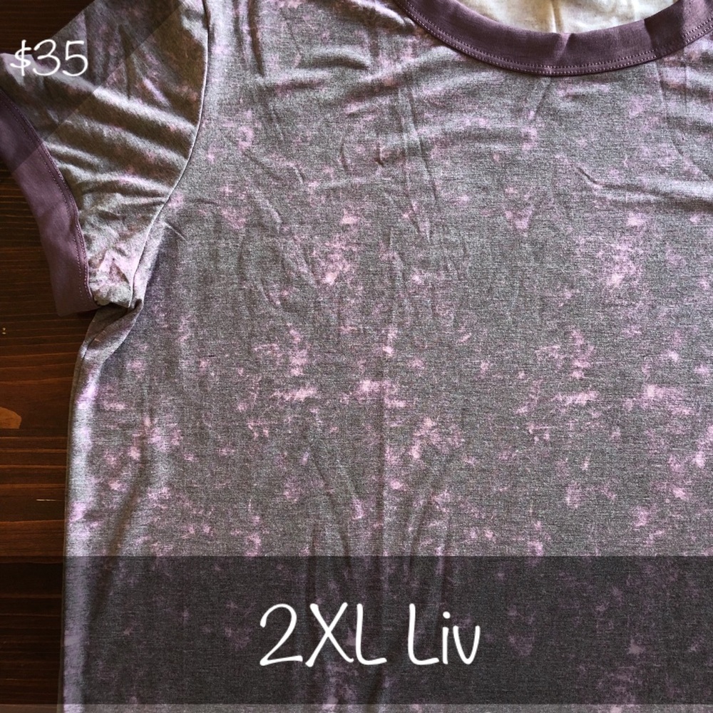 BNWT LuLaRoe Liv Tee Mineral Wash